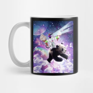 Lazer Rave Space Cat Riding Panda With Ice Cream Mug